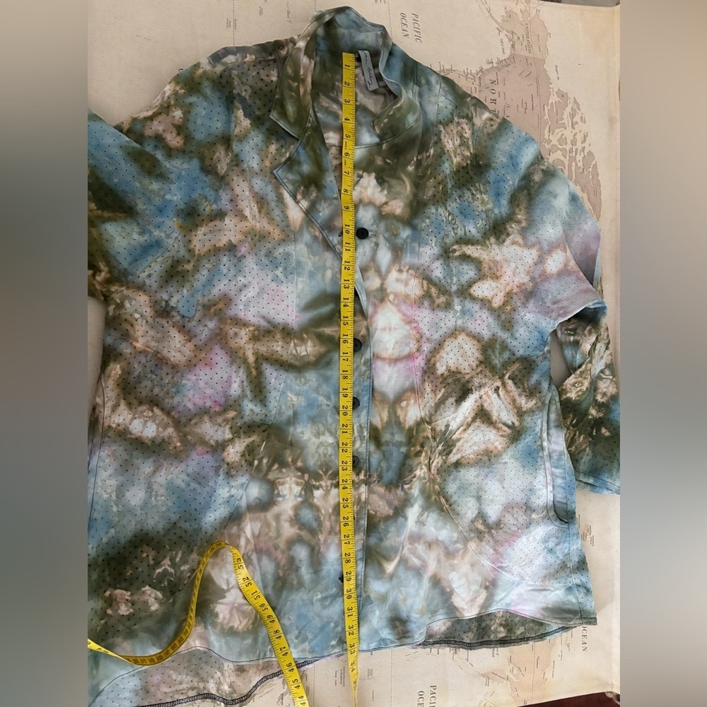 CYNTHIA ASHBY Tie Dye Shirt Jacket Size Large Oversized (Plus Sized) - Picture 10 of 16